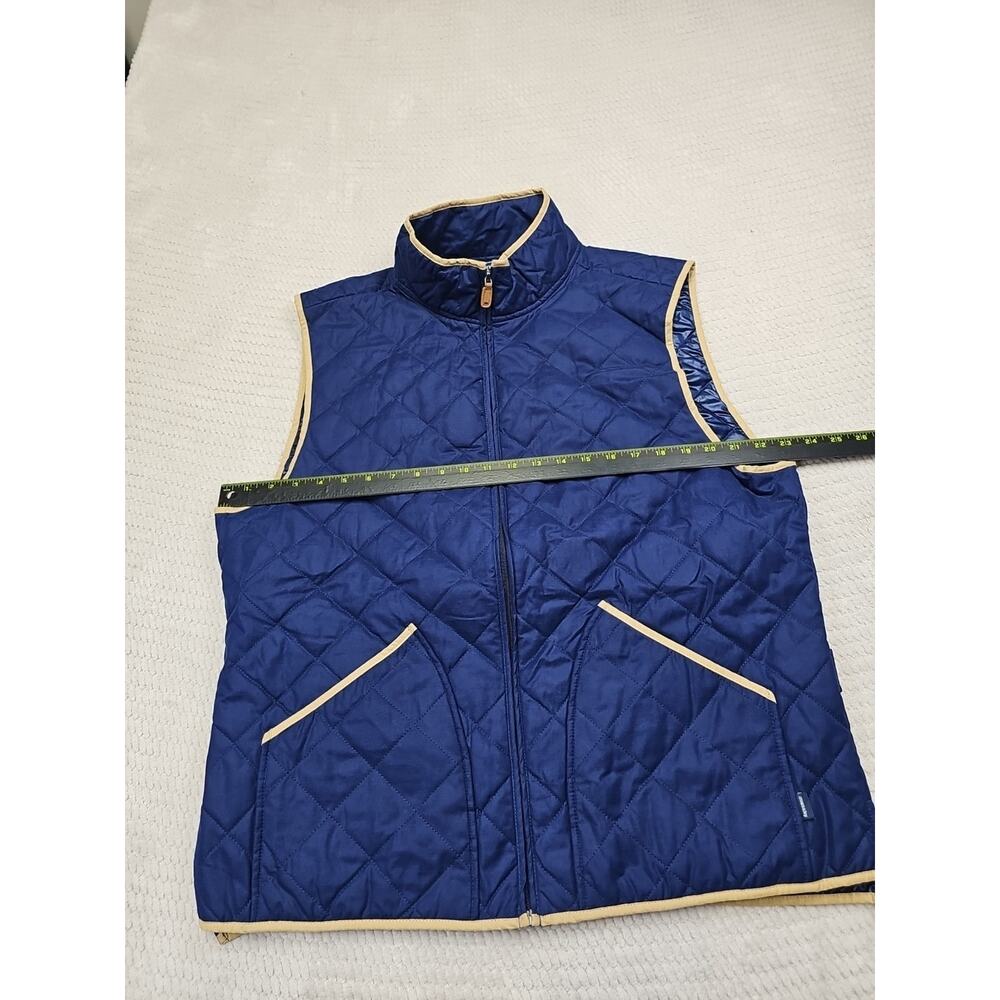 Crown And Ivy Vest Mens Large Quilted Blue Full Zip Preppy Casual - Picture 3 of 7